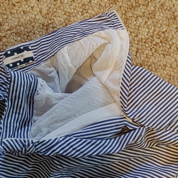 COMME TOI Striped Skater Skirt with Pockets - Picture 5 of 10